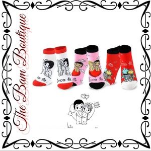 Red & Black 'Love Is' No-Show Three-Pair Set